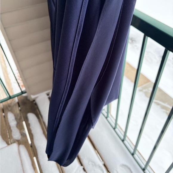 🆕 Betsy & Adam Navy Blue Lace Sequin Gown V-Neck Ruched Maxi Dress Size 10 Party - Picture 12 of 15